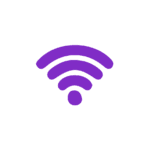 Picto wifi, ondes, violet
