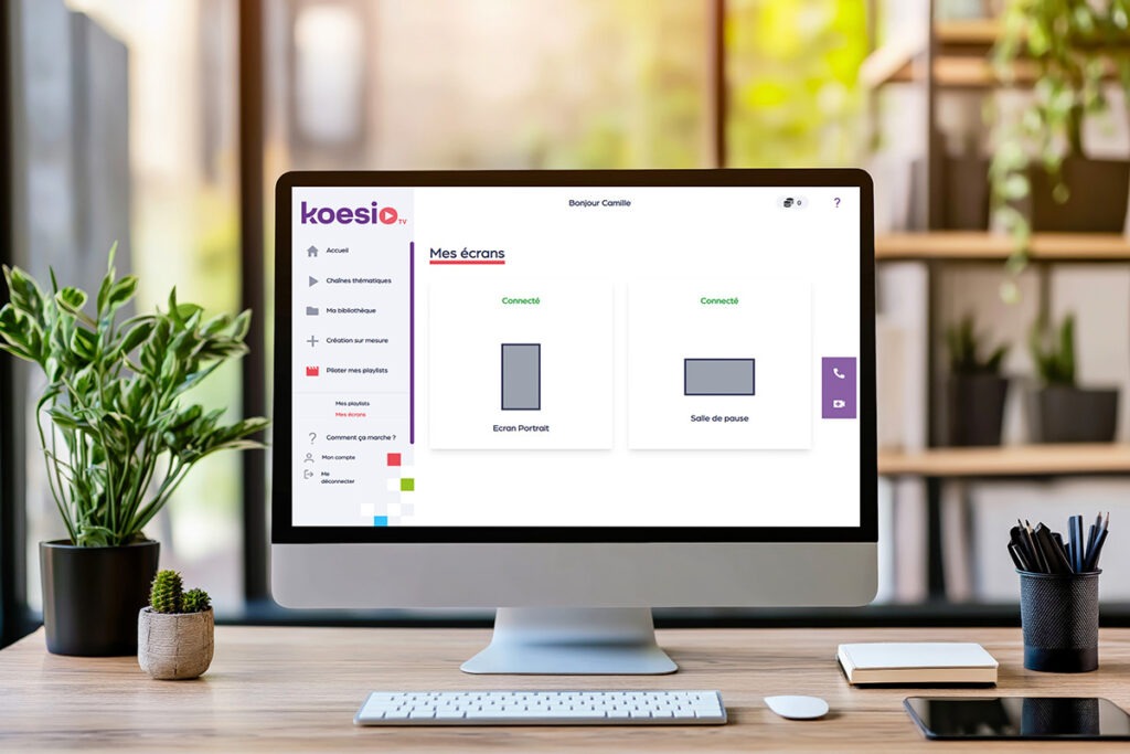 Koesio TV Logiciel Affichage Dynamique Etat Ecran