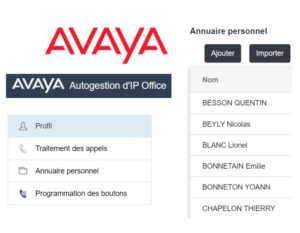 Interface de gestion Web du Poste Avaya Koesio - Solutions IT professionnelles de proximité