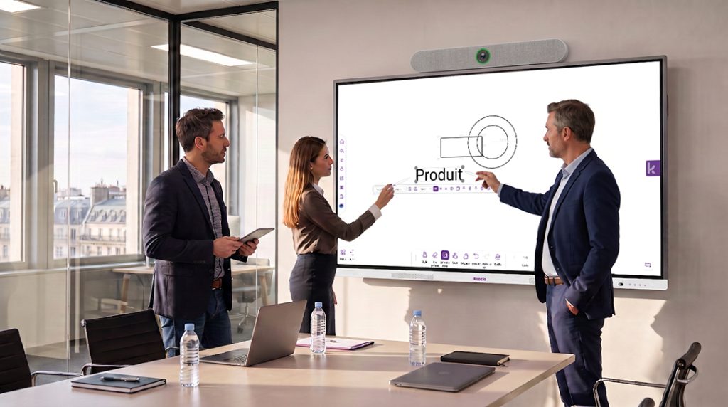 Tableau blanc interactif pour réunion collaborative